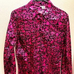 Pink Foil Western Shirt